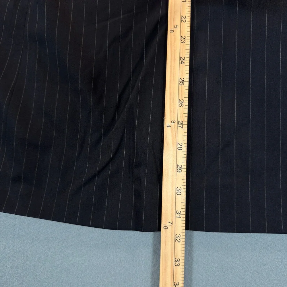 Lauren Ralph Lauren Mens 46R Wool Blazer Navy Blue Pinstripe Sport Coat Jacket